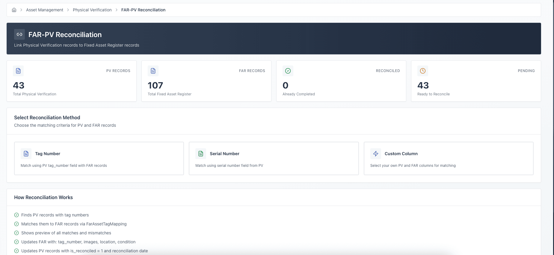Intelligent FAR Reconciliation